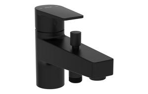 VitrA Flow Square Monohole Bath Filler - Matt Black